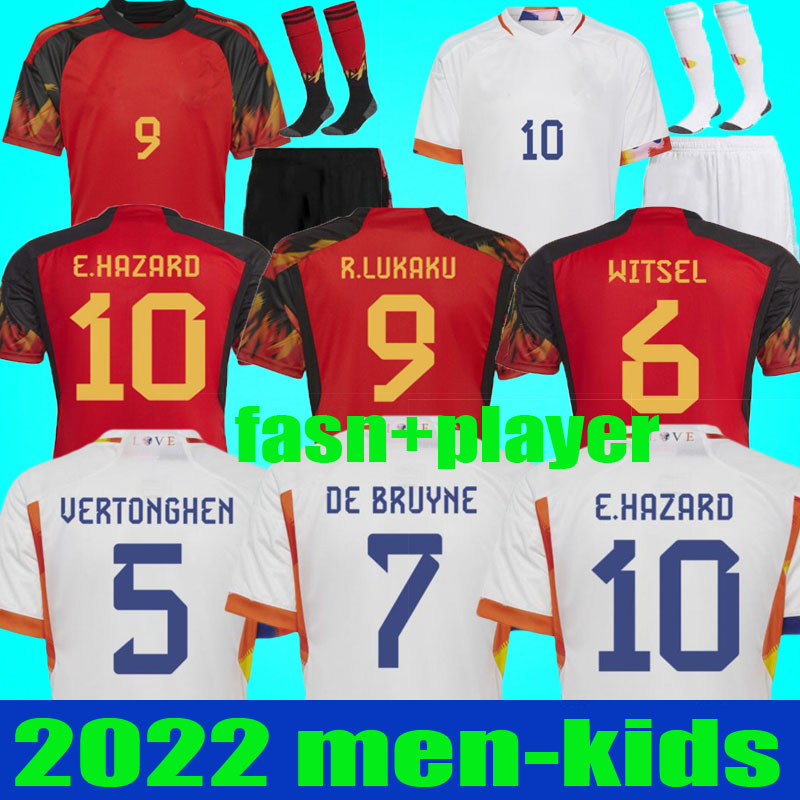 

2022 Belgiums LUKAKU Soccer Jersey 22 23 fans player hazard COURTOIS TIELEMANS Michy Batshuayi Kevin De Bruyne KOMPANY ALDERWEIRELD Football Shirt men kids Kits, Away kids
