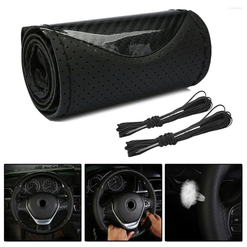 

Steering Wheel Covers 15"/38cm Cover Accessories Carbon DIY With Needles&Thread