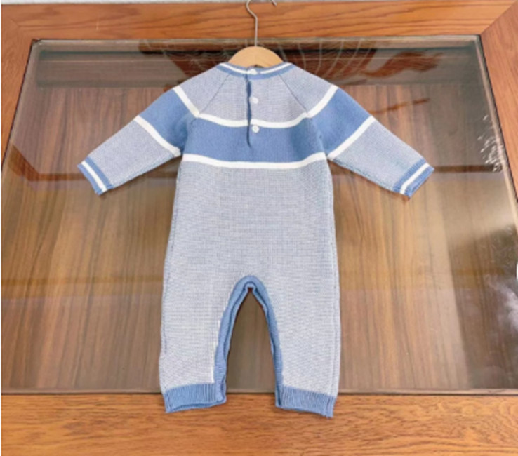 

Newborn Clothes Autumn Baby Romper Wool Sweater Warm Infant Jumpsuit Designer Toddler Baby Boy Babys Girl Bodysuits, Blue