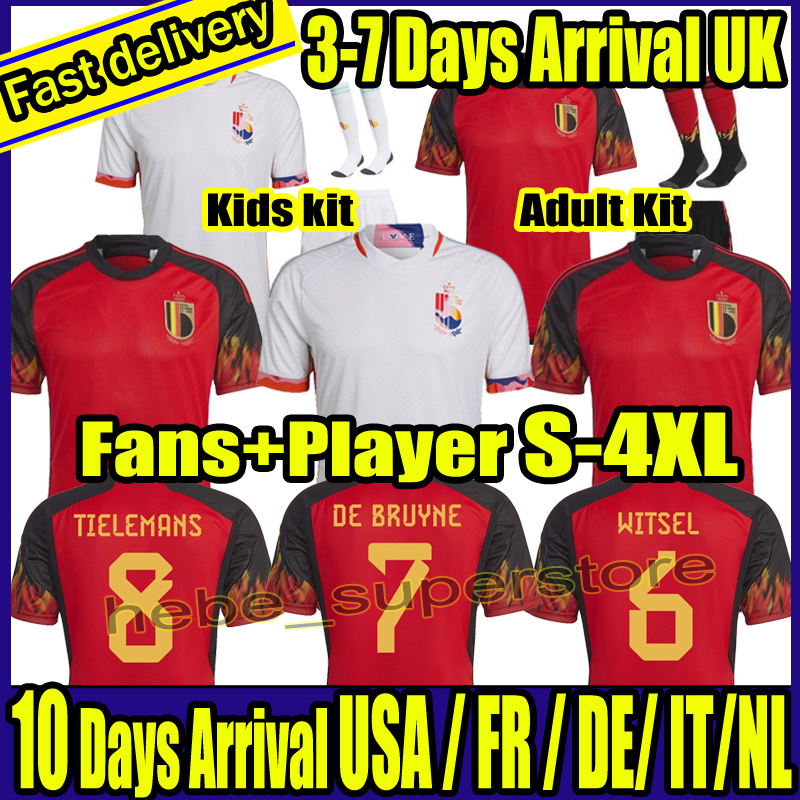 

2022 Belgium Soccer Jersey hazard World Cup National Team COURTOIS LUKAKU TIELEMANS 23 Michy Batshuayi 7 Kevin De Bruyne KOMPANY ALDERWEIRELD Football Shirt black, 2022 home