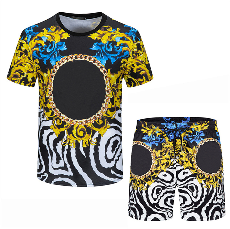 2022 Designers pour hommes Designers Tracksuit 3D Modèle Impression d'été Fashion Sportswear Sleeves Short Part Pantal