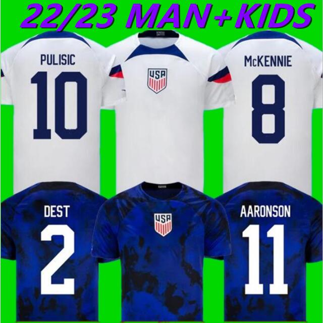 

2022 PULISIC USAS soccer jersey men kids kits united 22 23 football shirt AARONSON 2023 REYNA McKENNIE MORRIS DEST YEDLIN Llanez ADAMS HOME AWAY uniforms WOMEN 680