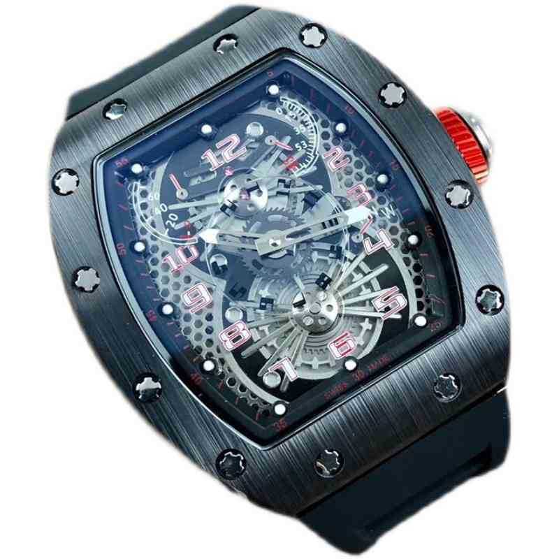 

multi-function SUPERCLONE watches wristwatch Luxury richa milles designer ceramic men's automatic mechanical watch hollowed out personalized, Black