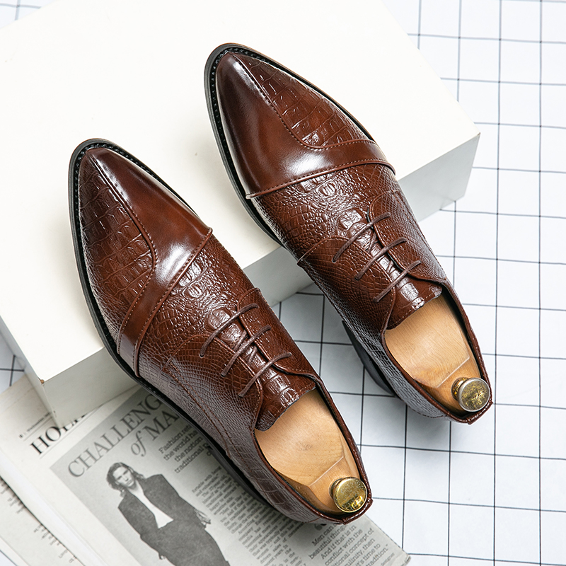 

Bullock Men's Dress Shoes Luxury Embossed Italian Oxford Fashion Wing Tip Lace Up Wedding Office Dress Everyday Casual Large Size38-48, Black