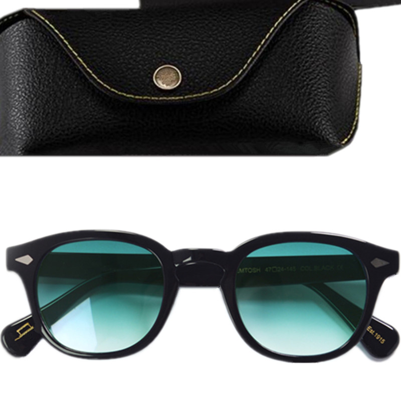 

Newcolor Mos Depp Retro-vintage sunglasses UV400 Imported plank round fullrim gradient sun glasses goggles 49 46 44 fullset design case