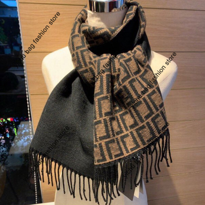 

2022 New Winter Scarf Women's Luxury Brand F Cashmere Scarves and Shawls Designer Warm Plaid Letter Jersey