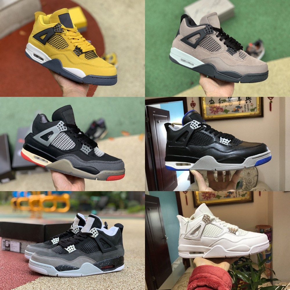 

US14 15 16 OG 2022 Jumpman Red Thunder 4 4s Basketball Shoes University Blue Mens Military Black Cement Cat Cream Sail White Oreo Bred Infrared Cool Grey, Bordeaux