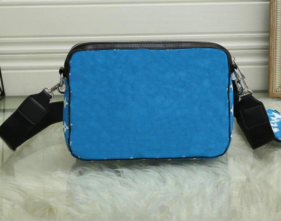 

TOP Messenger Bag Men Crossbody Shoulder Bags Double-Sided Color Designer Wallet Purse, Blue