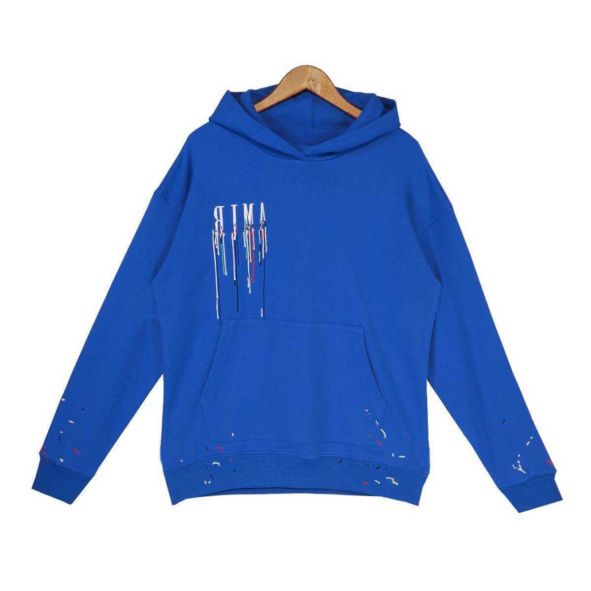 

2022 Fashion Brand Luxury Hoodie Autumn Winter High Street Embroidered Letters Casual Loose Hooded Sweater Blue, Black