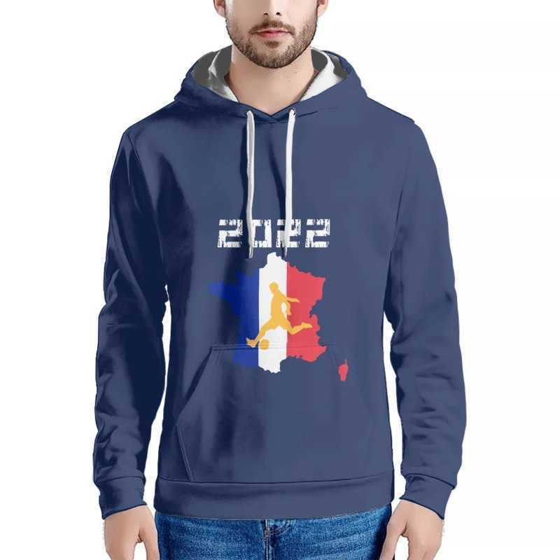 Sweats ¢ capuche masculine Sweats Sweats Football Men's ¢ SPRG et l'←t← 2022 Les fans encouragent la Coupe du monde Qatar France