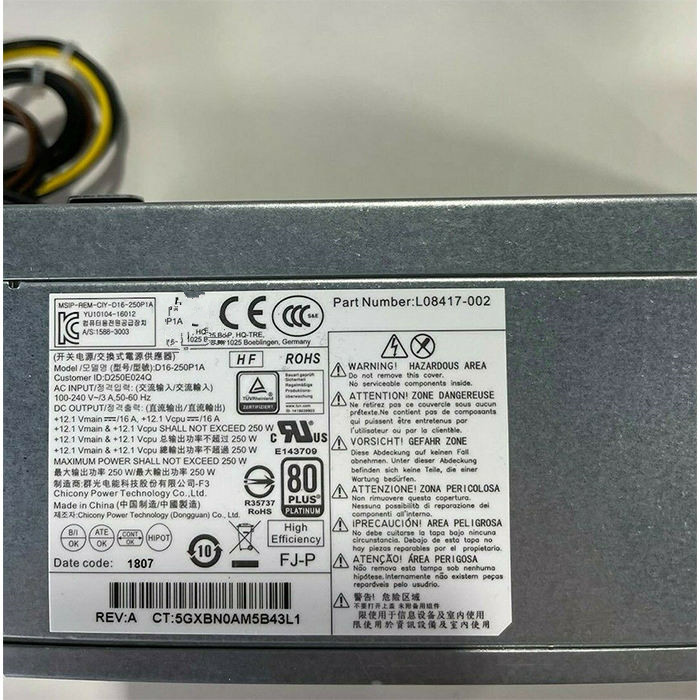 

New Original Computer Power Supplies For HP ProDesk 400 600 800 G3 G4 Power Supply 250W D16-250P1A PCH022 L08417-002 Full Tested