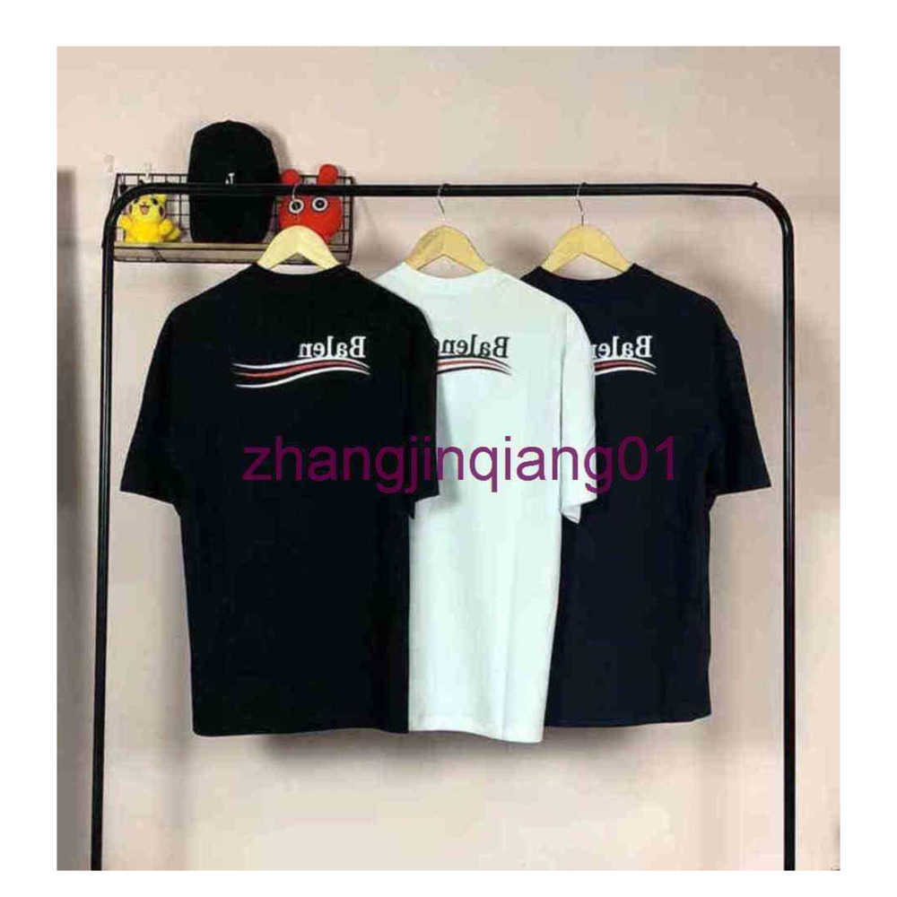 

Designer Balanciagas T Shirt Fashion Multi Color Print Loose Paris Classic Cola Print Short Sleeve Tshirt Mens And Womens Lovers Blue BB Balenciga Tee, White