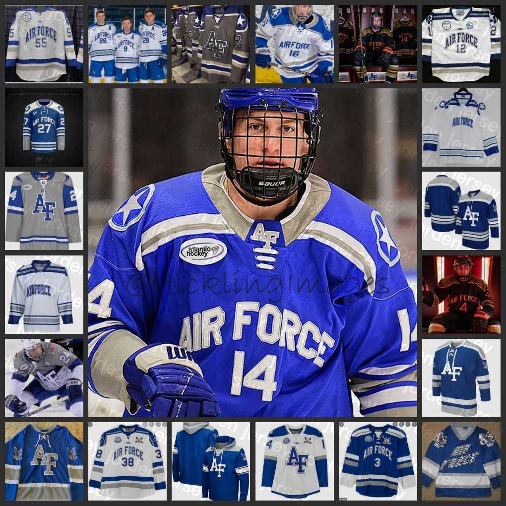 

NEW College Hockey Wears NCAA AF Falcons Hockey Jersey 19 Jackson Sabo 20 Brandon Koch 21 Jack Conroy 22 Drake Usher 23 Willie Reim 24 Nate