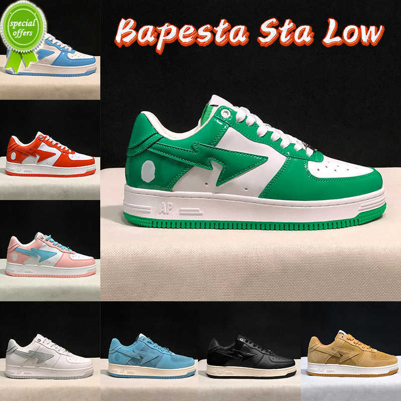 

.Casual Shoes Top Sneakers Designer Sneaker Grey Pink Beige Leather Black White Luxury Bapesta Sk8 Sta Low Nigo Bathing Apes Men Women Suede, 03 patent leather green white