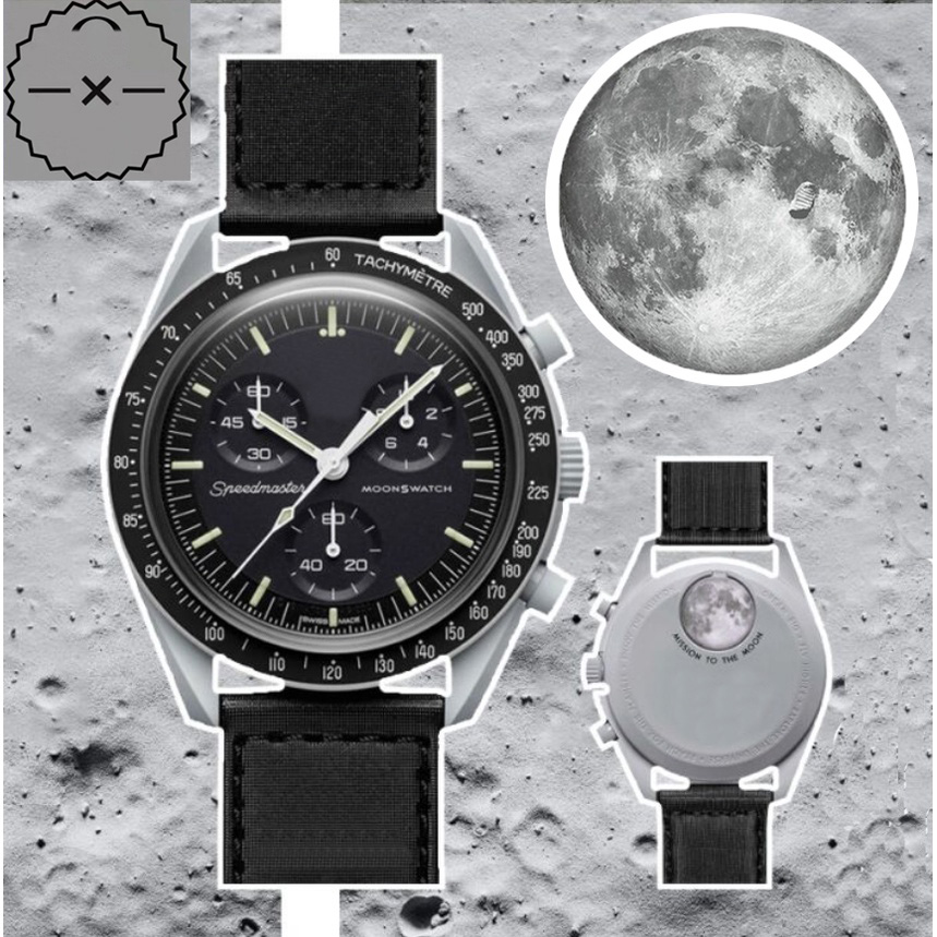 

Bioceramic Moonswatch Quarz Chronograph Mens Pluto Watch Mission To Mercury 42mm Nylon Luxury Mars Watch James Montre De Luxe Limited Saturn Master Wristwatches, Watch box