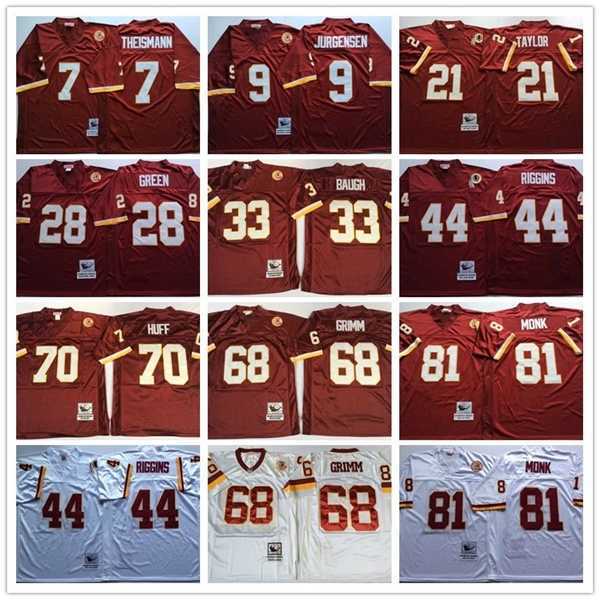 

Jersey Vintage 1986 Burgundy 50th Washington 70 Sam Huff Redskin 17 Doug Williams 71 Charles Mann 21 Sean Taylor 33 Sammy Baughs Stitched Jerseys, Same as picture