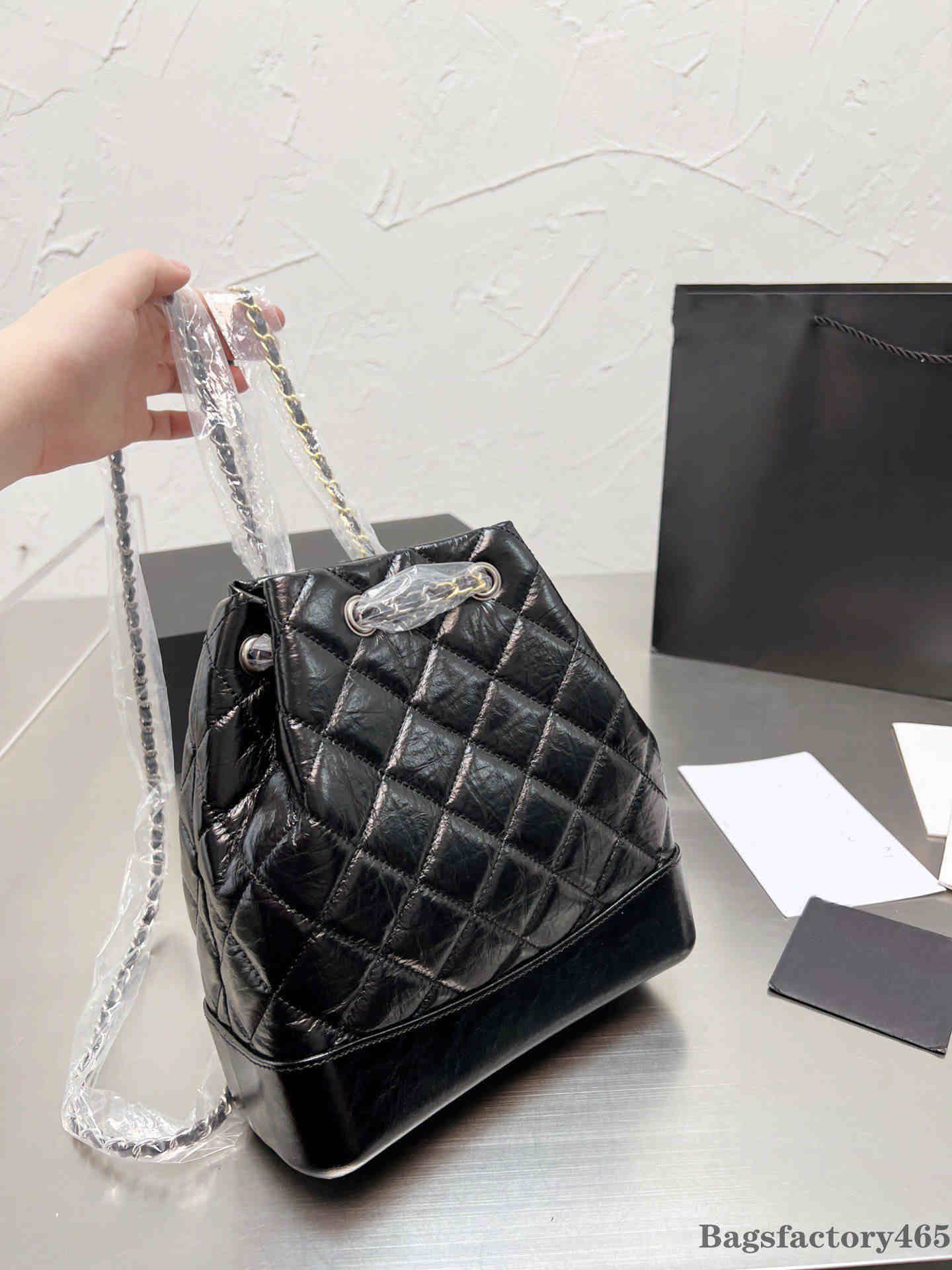 

Classic Gabrielle Wandering Backpack Vintage Style Backpack Gold/Silver Two Tone Chain Ladies Large Capacity Luxury Designer Hobo Bags 23CM, Box