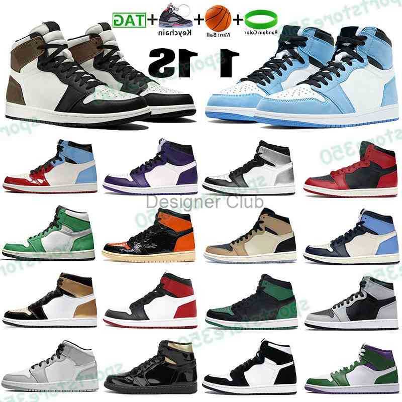 

High 1 1s basketball shoes dark mocha light smoke Grey university Blue silver Twist Bred Toe Mid White Shadow men women sneakers trainers, 08. obsidian unc