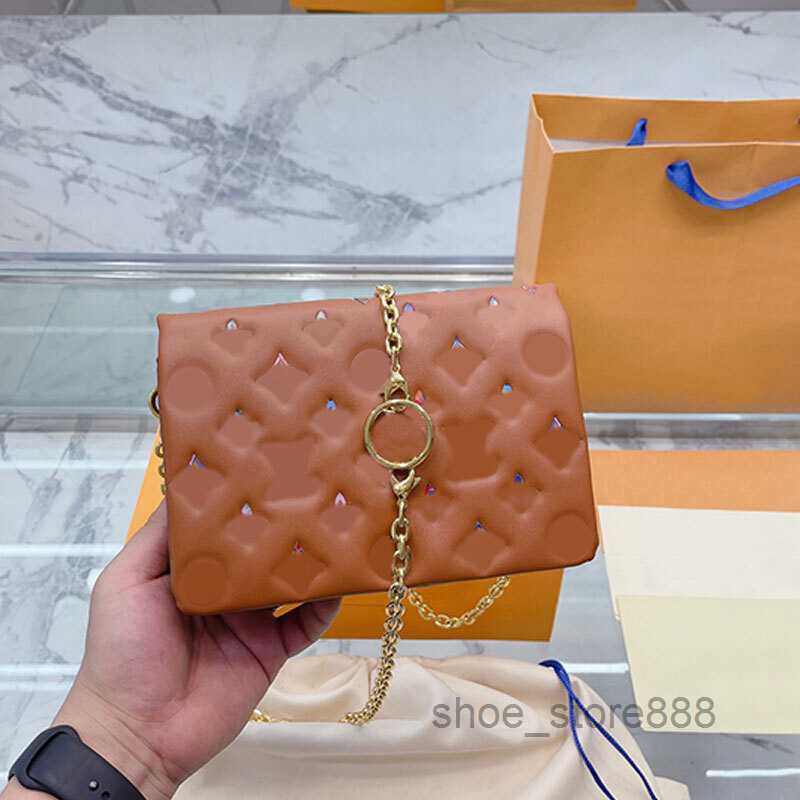 

Evening Bags Coussin Pochette Chian Crossbody Bag Women Flap Shoulder Bags Genuine Leather Multicolored Letters Interior Zip Pocket High Qu