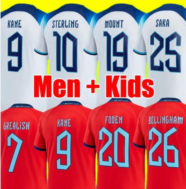 

22/23 S-4XL KANE STERLING soccer jersey RASHFORD ENGLANDS GREALISH MOUNT SANCHO SAKA national football top soccer shirt men kids kit sets uniform