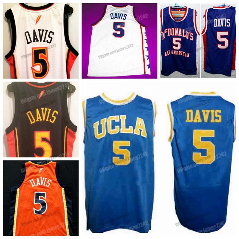 

basketball Custom BARON 5 DAVIS College Basketball Jersey Men's Stitched Blue White Orange Any Name Number Size S-4XL Vest Jerseys