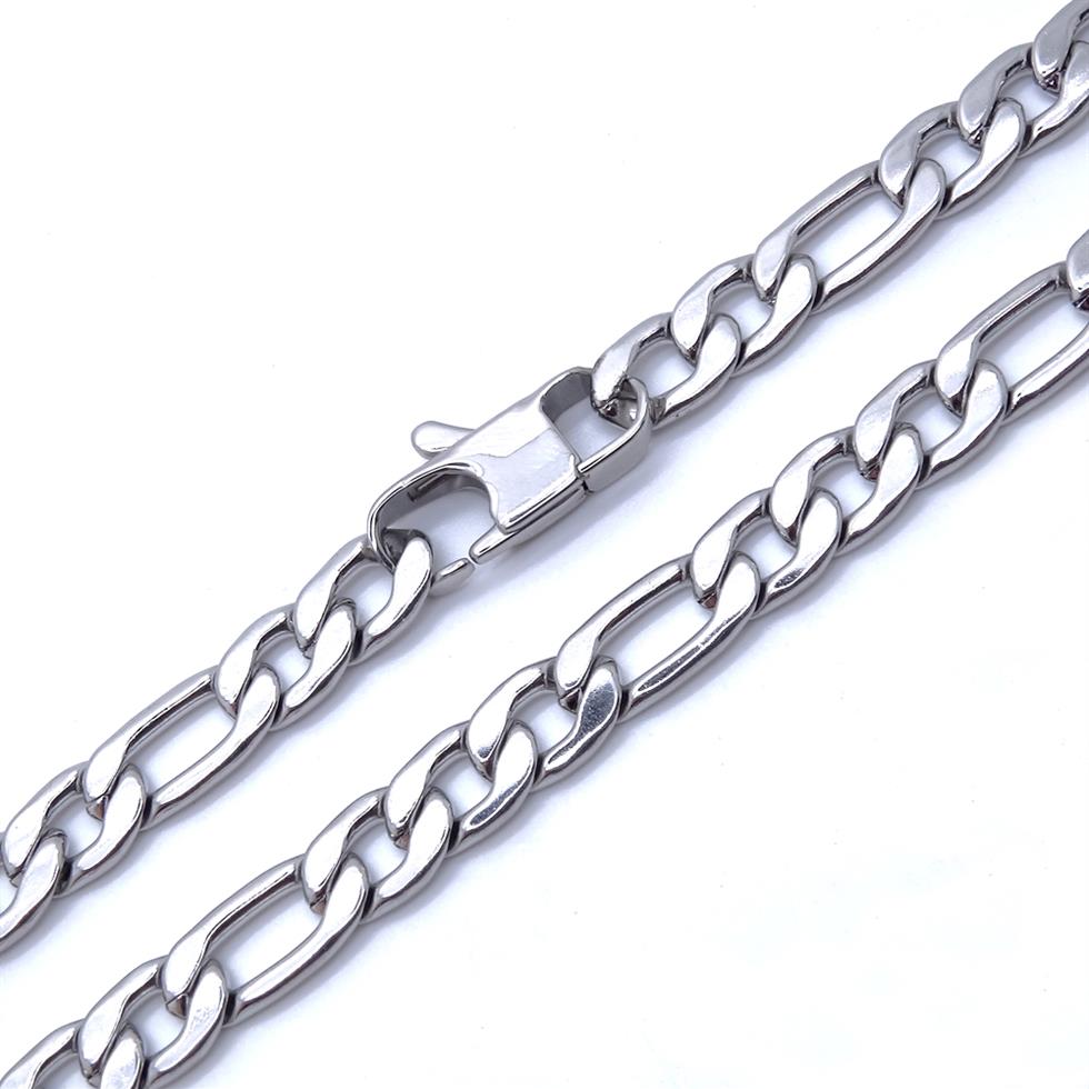 

8mm Stainless Steel Necklace for Man Figaro Chain Men Jewelry 18-36 Inches Waterproof263E