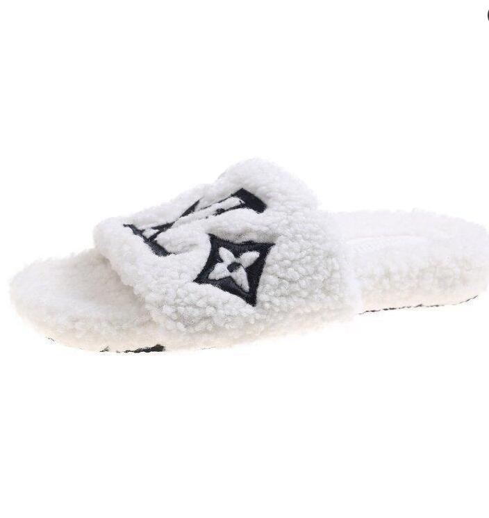 

Branded luxury Women Winter Indoor Home Fur Slippers womens GGity House Full Furry Soft Fluffy Plush Flats Heel Non Slip Designer Shoes Casual Ladies, Chocolate