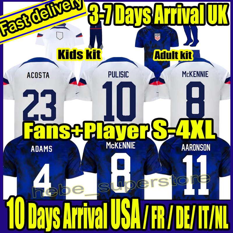 

4XL 22 23 PULISIC MCKENNIE Soccer Jersey ERTZ ALTIDORE PRESS WOOD MORGAN LLOYD America Football Shirt United States Camisetas USAs USMNT LLETGET MEN Kids Uniform, Away