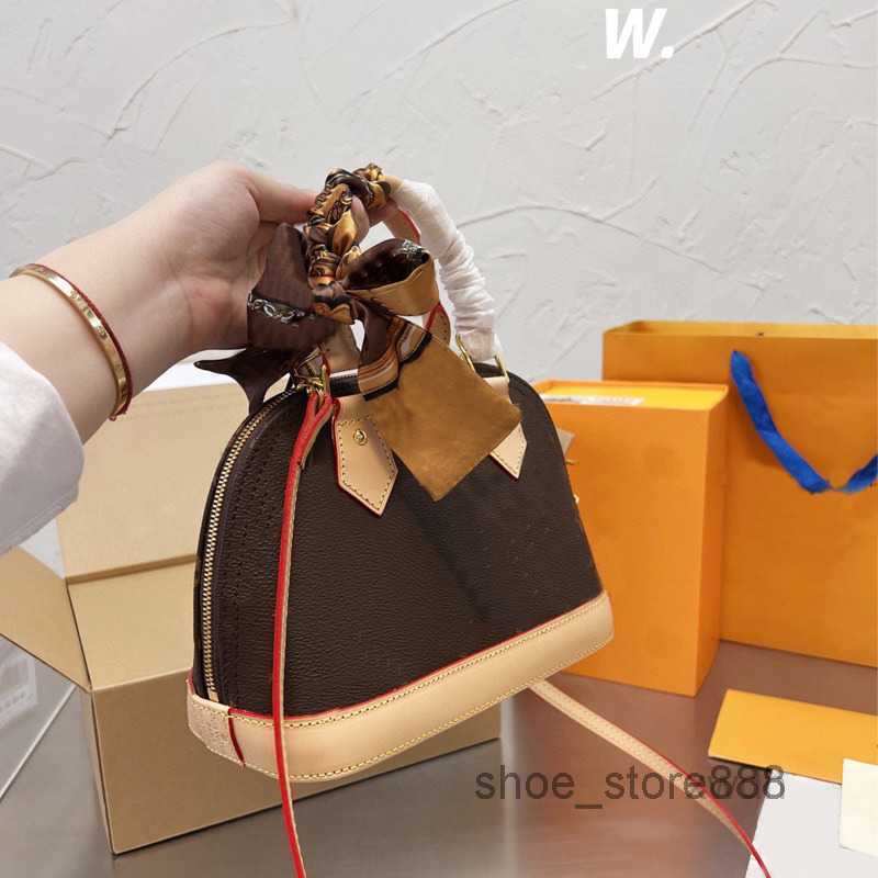 

Evening Bags Handbag Shell Tote Bag Crossbody Bags High Quality Handbags Purse Old Flower Discolored Cowhide Leather Adjustable Strap Zippe
