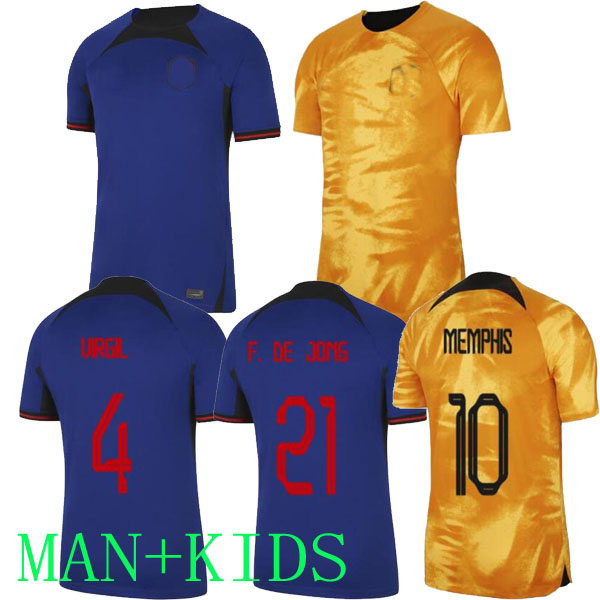 

2022 2023 Netherlands MEMPHIS soccer jersey DE JONG Holland DE LIGT WIJNALDUM VAN DIJK 22 23 football shirt men kids kit DUMFRIES maillot camiseta camisa futebol, Away player version