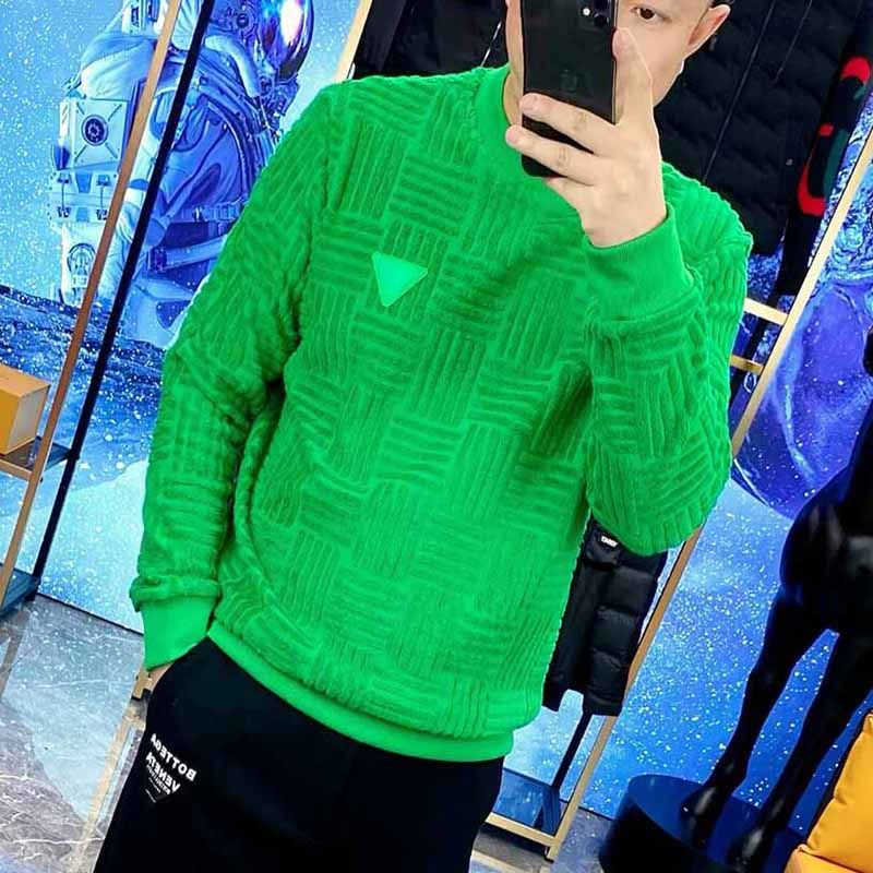 

22ss mens hoodie designer sweatshirt bottegaV 3d three-dimensional jacquard round neck sweater man casual pullover tshirt for women 4xl 5xl, Green short sleeve