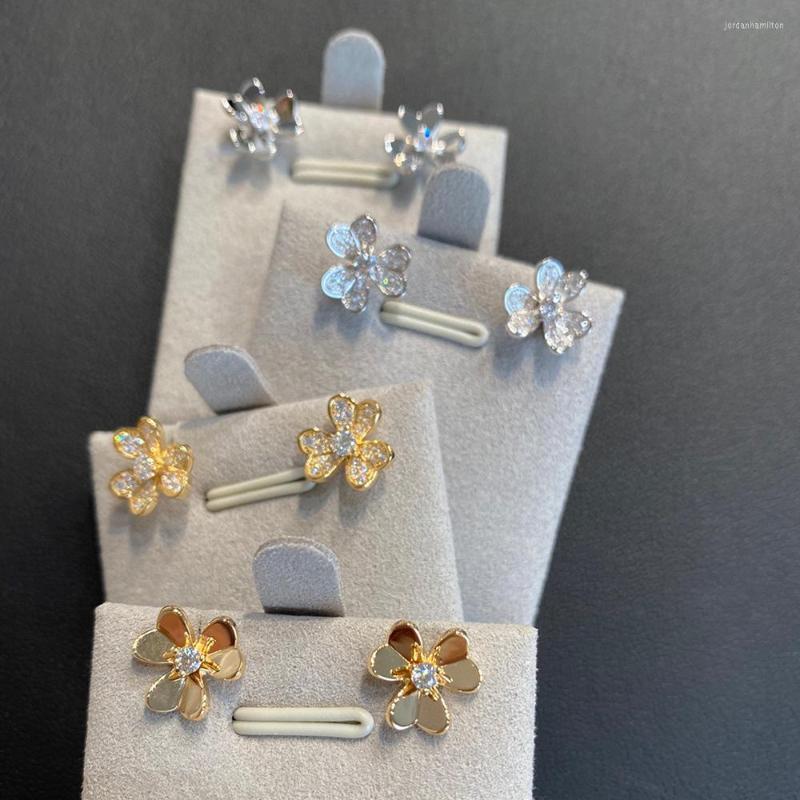 

Dangle Earrings Pure 925 Sterling Silver Classical Mini Clover For Women Zircon Leaf Ear Clip Not Quality