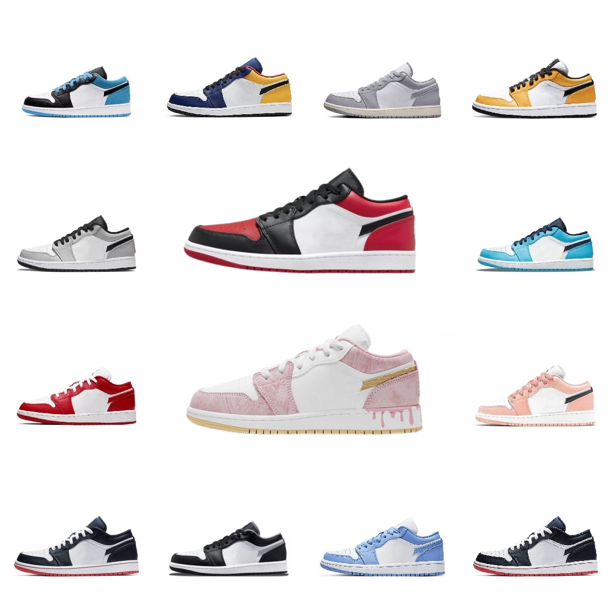 

1 Low Skating board Shoes For Men Women 1s Black Bred Shadow Toe Triple White Green Game Royal Gym Light Smoke Grey UNC Navy Stealth and White Mens Skate Sports Sneakers, #23