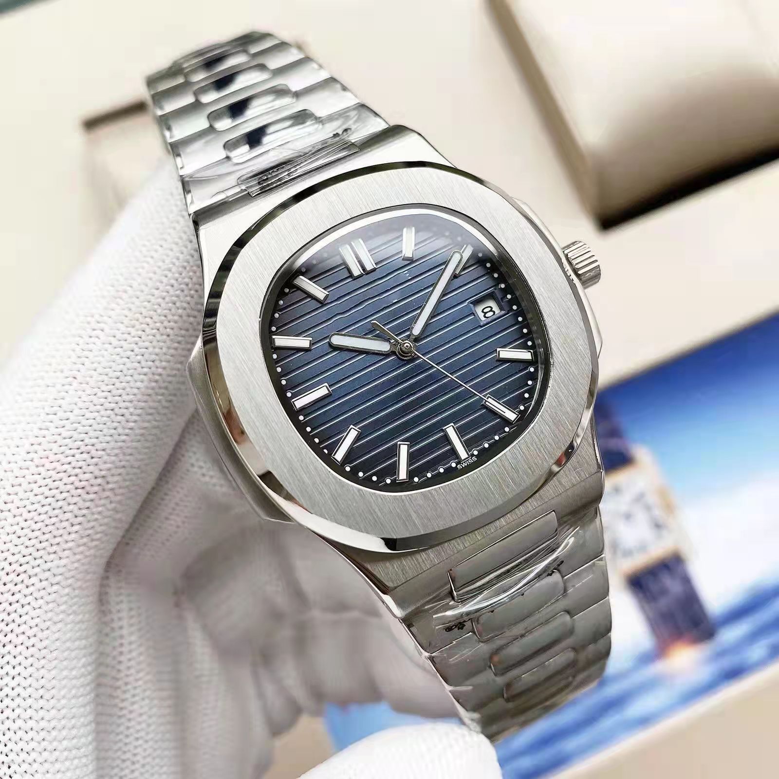 

Automatic Mechanical Mens Designer WristWatches 40MM Luxury Dial Stainless Steel Watches montre de luxe no2, Color 1