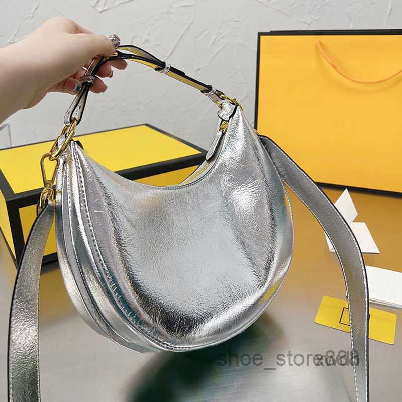 

Evening Bags Half Graphy Moon Bag Axillary Shoulder Crossbody Bags Genuine Leather Bottom Metal Letter Removable Strap High Quality Handbag, 16.5*14*5cm