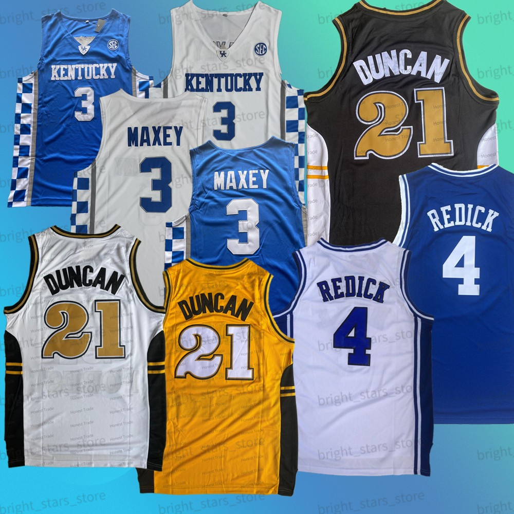 

College Basketball Wears Kentucky 3 Maxey Basketball Jersey Wake Forest Demon 21 Tim Redick NCAA Stitched College Mens Jerseys, Men jersey