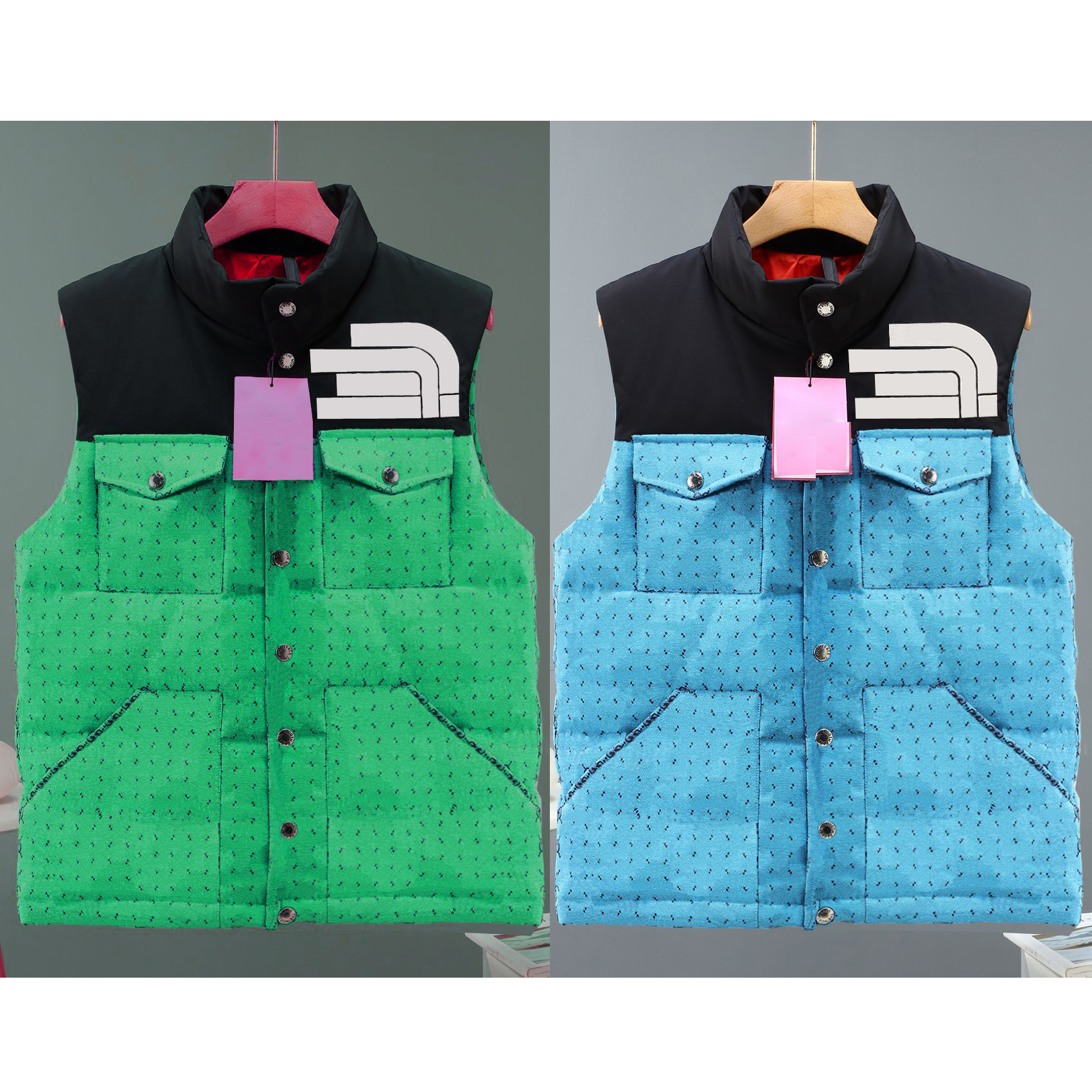 

Brand mens down vests jacket fashion trend embroidery jackets couple thick warm men women downs vest puffer jacket