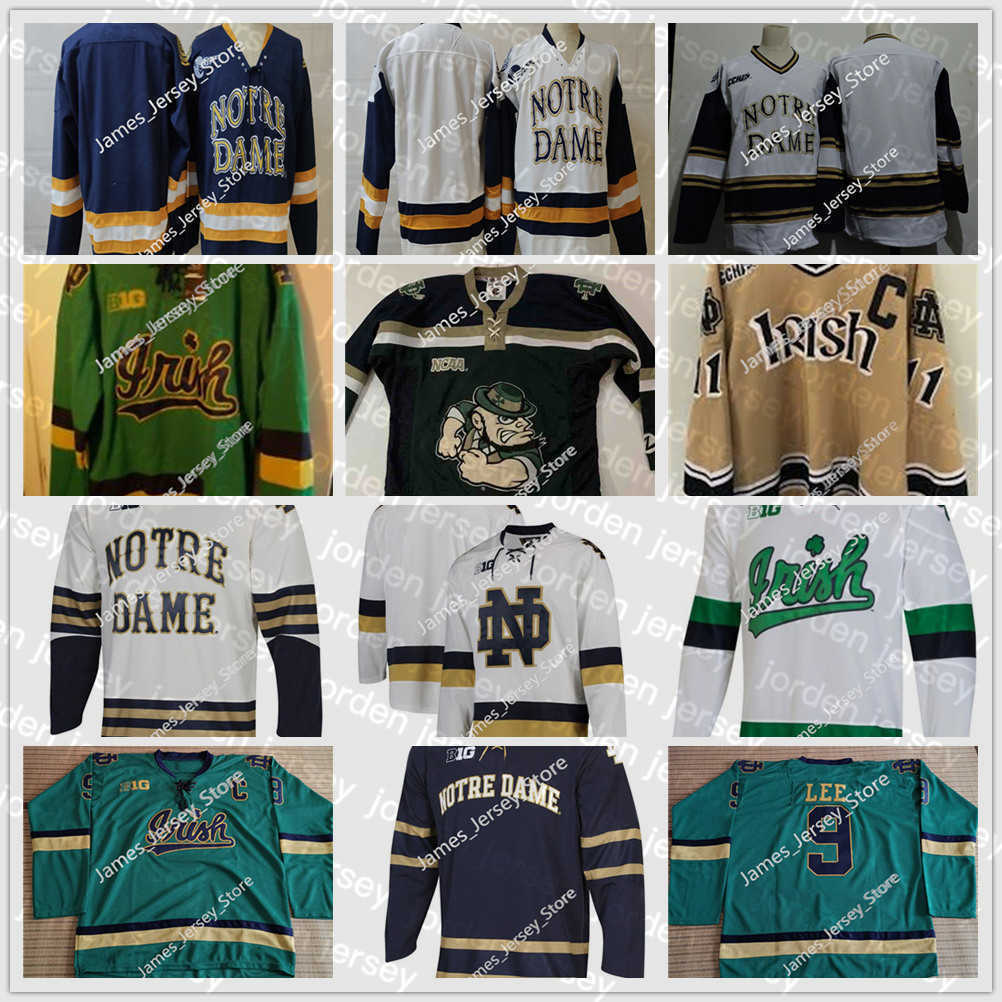 

NEW College Hockey Wears NCAA ND NDF ICE Hockey Jersey 2 Nate Clurman Jersey 5 Matt Hellickson 13 Colin Theisen 15 Michael Graham 16 Alex St, Notre dame fighting irish hockey jersey