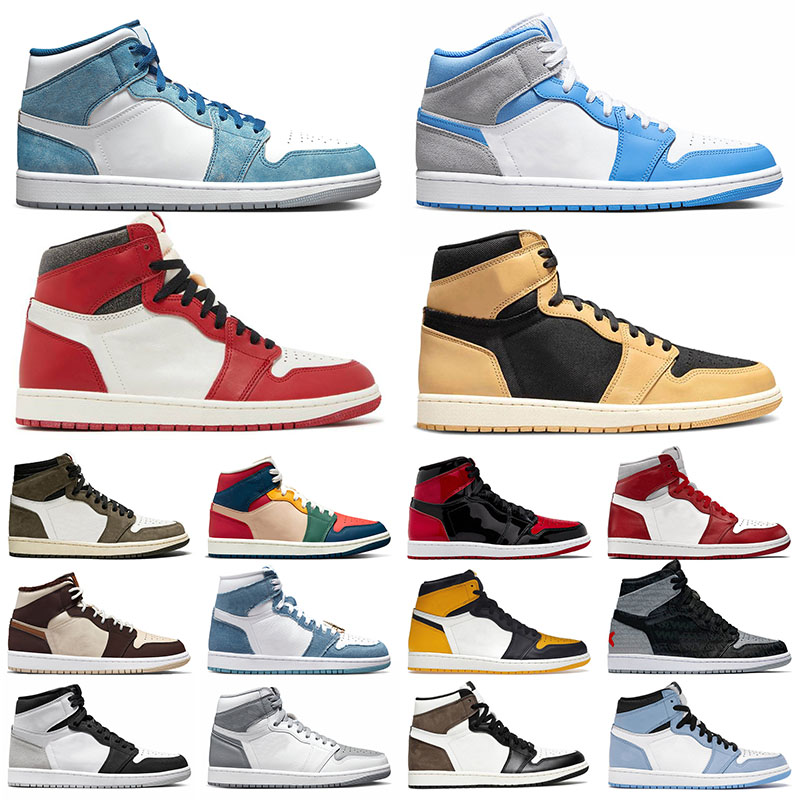

Designer Shoes Jumpman J1 Outdoor Multi Color Trainers Sports 1 Yellow Toe 1s Basketball Sneakers Offs White Denim French Blue Fire Red High, 36-46 patent royal blue