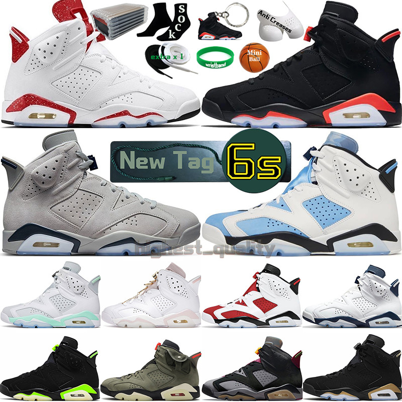 

Mens Basketball Shoes 6 6s UNC Home Infrared Georgetown Bordeaux Red Oreo Carmine Midnight Navy Black Cat Olive Singles Day Green Men Sports Sneakers Women Trainers, Color 21