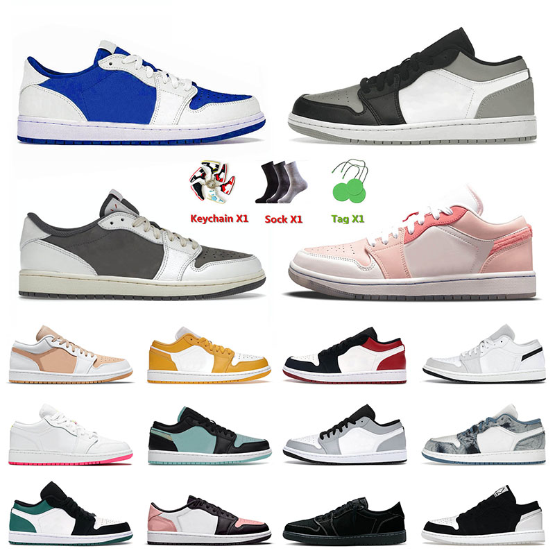 Nouvelle Qualité 2023 OG Jumpman Basketball Chaussures 1 1s Low Shadow Toe Reverse Moka Low Royal Jaune Pollen Noir Blanc Hommes Femmes Baskets B