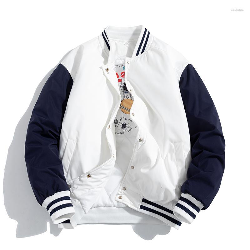 

Men's Jackets Men's Winter Varsity Jacket Men Women Streetwear Basketball Fashion Casual Thick Parkas Korean Patchwork Couple Coat, Black thick