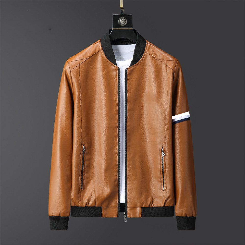 

Men's leather jacket European and American brand designer autumn and winter new top fashion trend color handsome casual coat M-3XL
