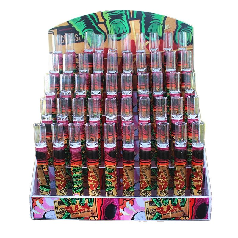 

Smoking RAW Style One Hitter Pipe With Display Glass Cigarette Bat OG Glass Tubes For Dry Herb Tobacco Hand Pipes 4Inches Hookah Smoke Accessories
