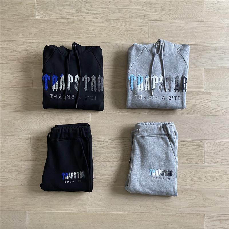 

Men' Tracksuits 2022 Casual Trapstar Embroidery Men Hoodies Tracksuit Sweatshirt Suit Hoodie Sweat Pants Jogging Homme Pullover Male, Black suit