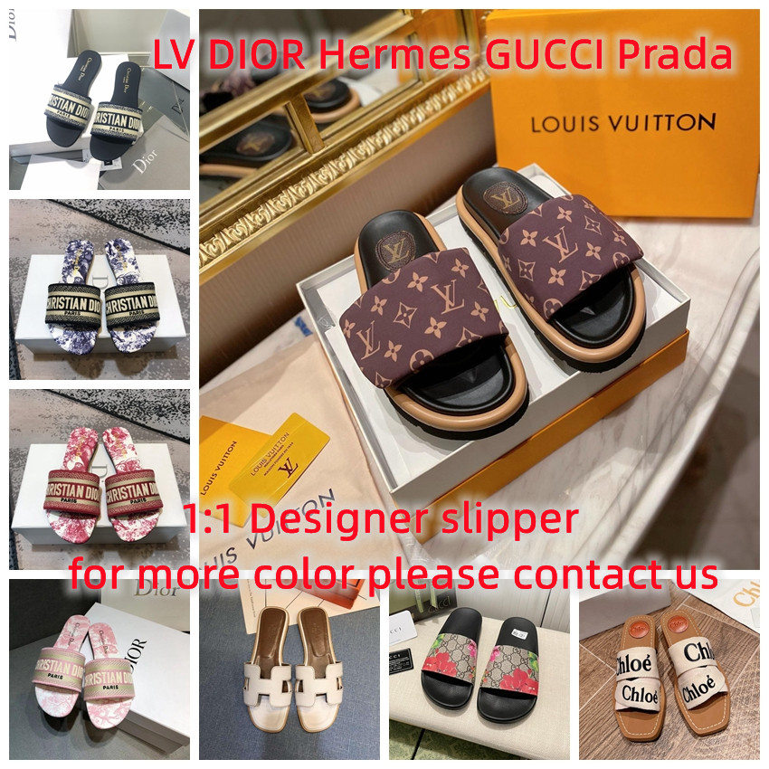 Slippers Flat Sandals Designer Slides Sneakers Canvas Shoe Beach Slipper Women Woody Mules White Black Pink Navy Fashion Outdoor 2022 Lv Gucci Di
