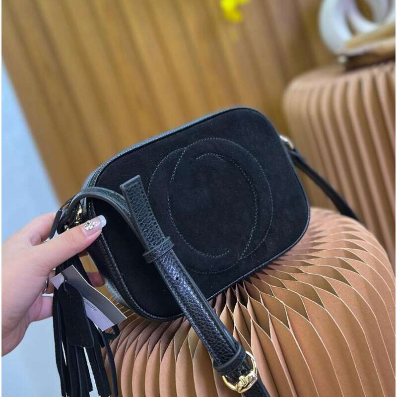

Evening Bags Women Camera Bag Shoulder Bags Suede Zipper Genuine Leather Patchwork Letter Adjustable Belt Strap High Quality 5 Colors Fashi, Red