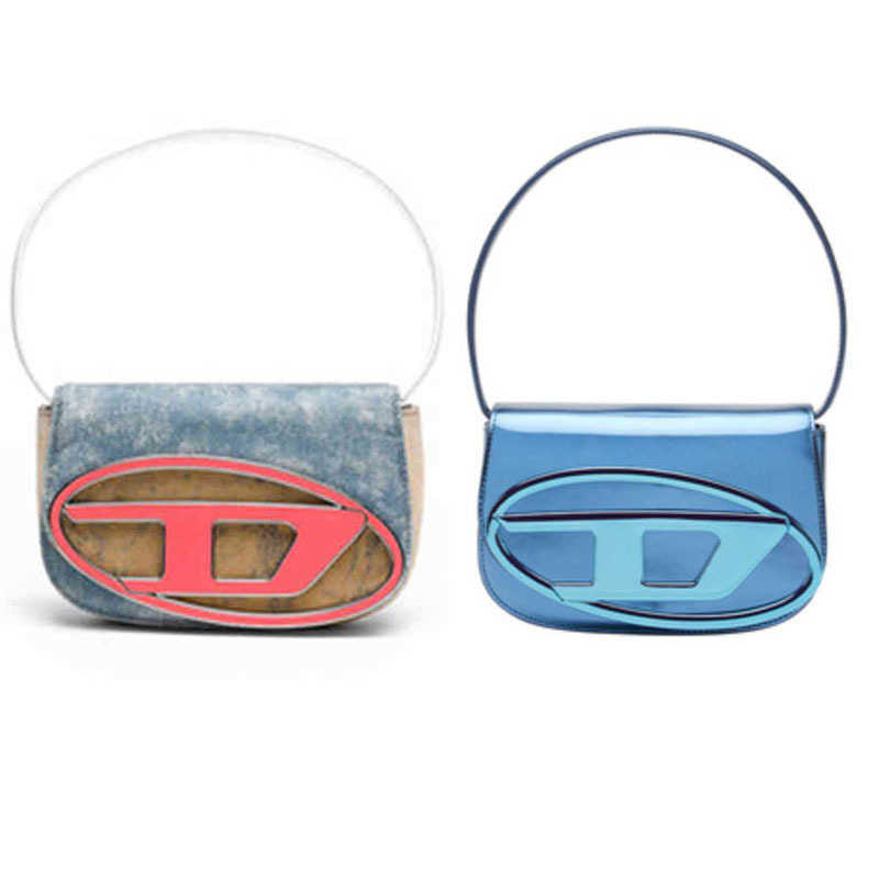 

Di Shoulder Bags Luxury Women Top Handle Handbags Purse Half Round Design Leather Underarm Flap Denim Bag Fashion Handbags 2 Sizes, With logo