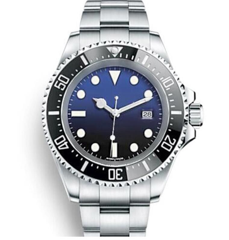 

Men women Watch Blue SEA-DWELLER Ceramic Bezel 44mm Stainless Steel 116660 BLSO Automatic machinery Black Diver Mens Watches Wristwatches