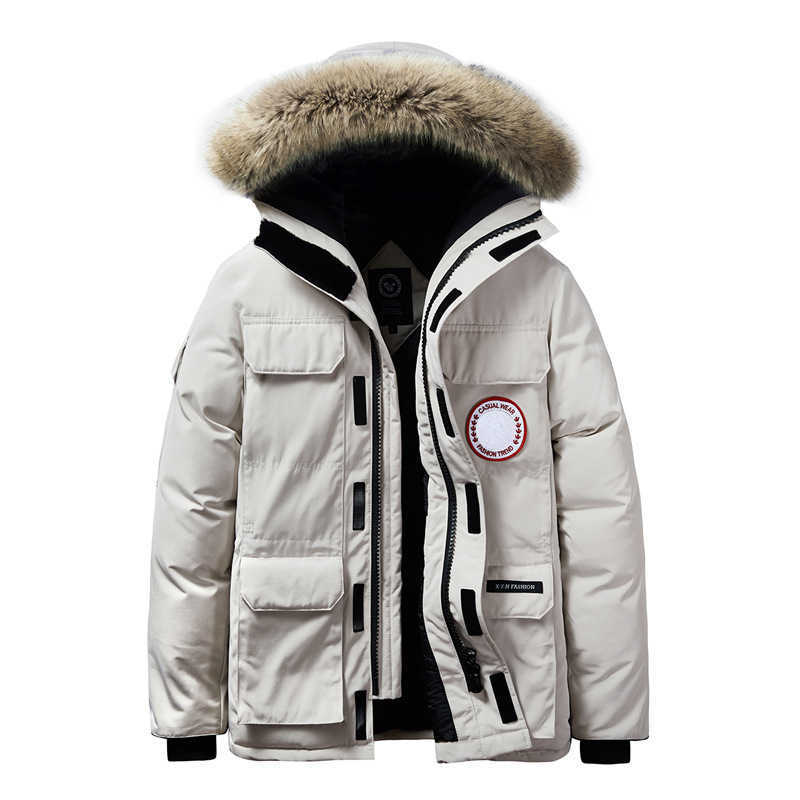 

Men's Down Parkas 2022 winter new cotton coat thickened and fertilized plus size loose and thick warm trendy hooded T220921, White
